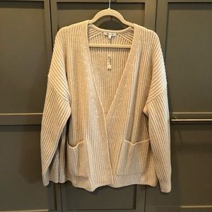 Madewell Large Cream Pocket Knit Cardigan Sweater